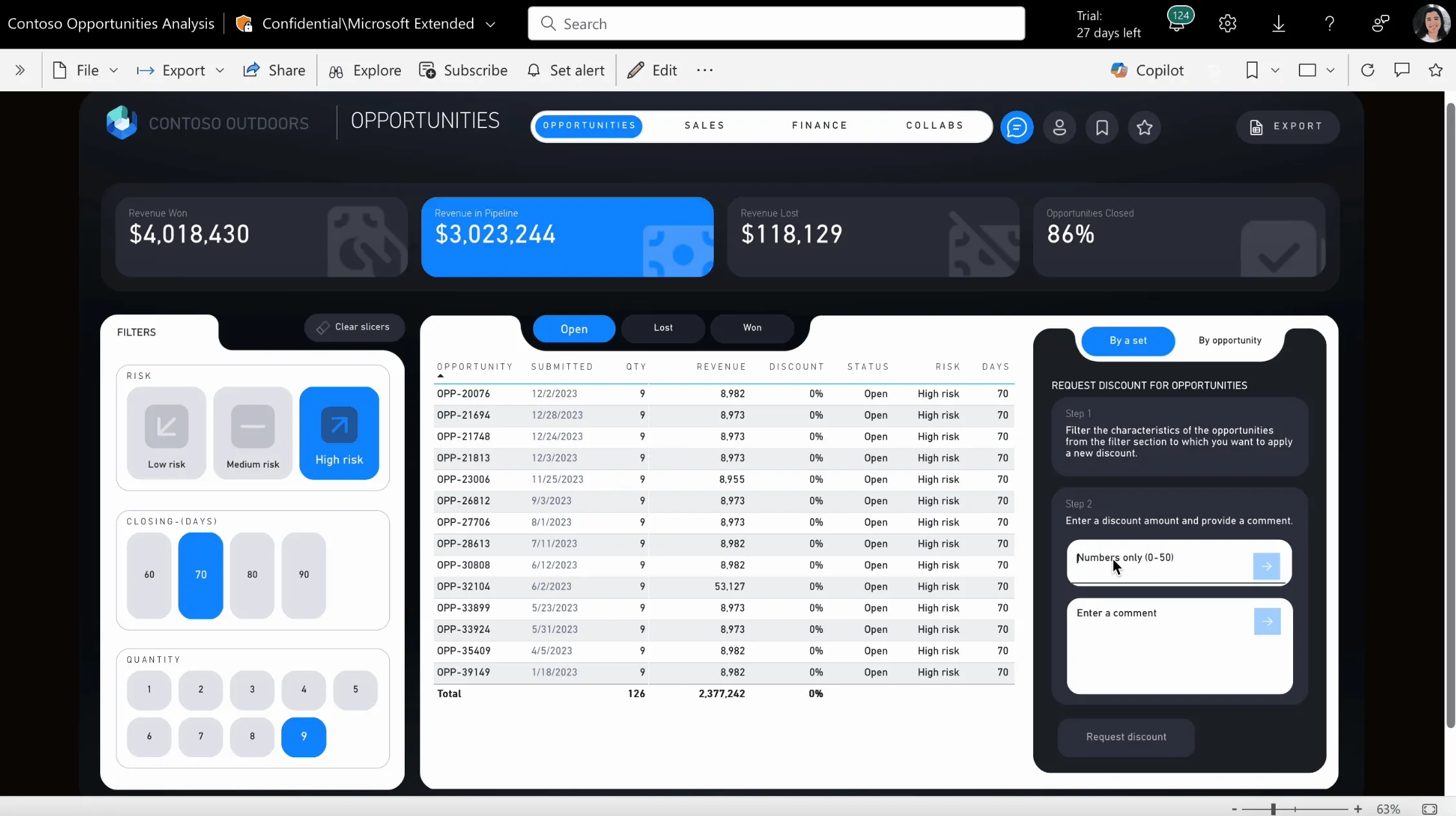 Translytical Task Flow: yêu cầu discount trực tiếp từ báo cáo Power BI